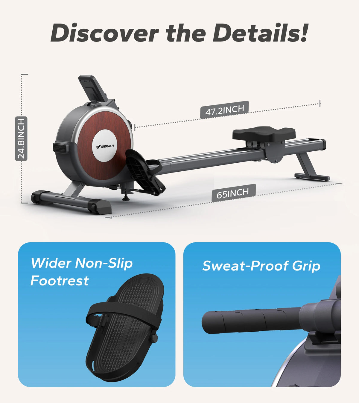 MERACH Magnetic Rowing Machine With Quiet Resistance