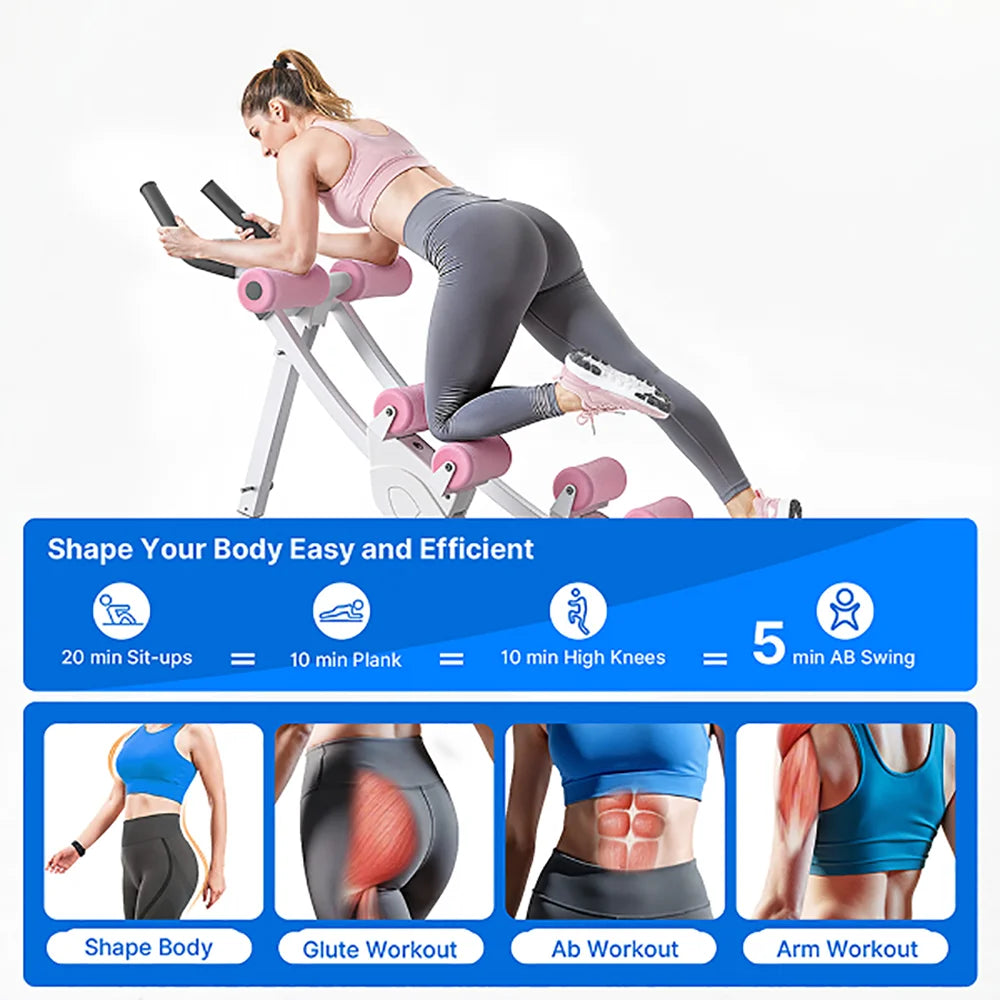 MERACH Dual Split Track Ab Machine Foldable Core Trainer
