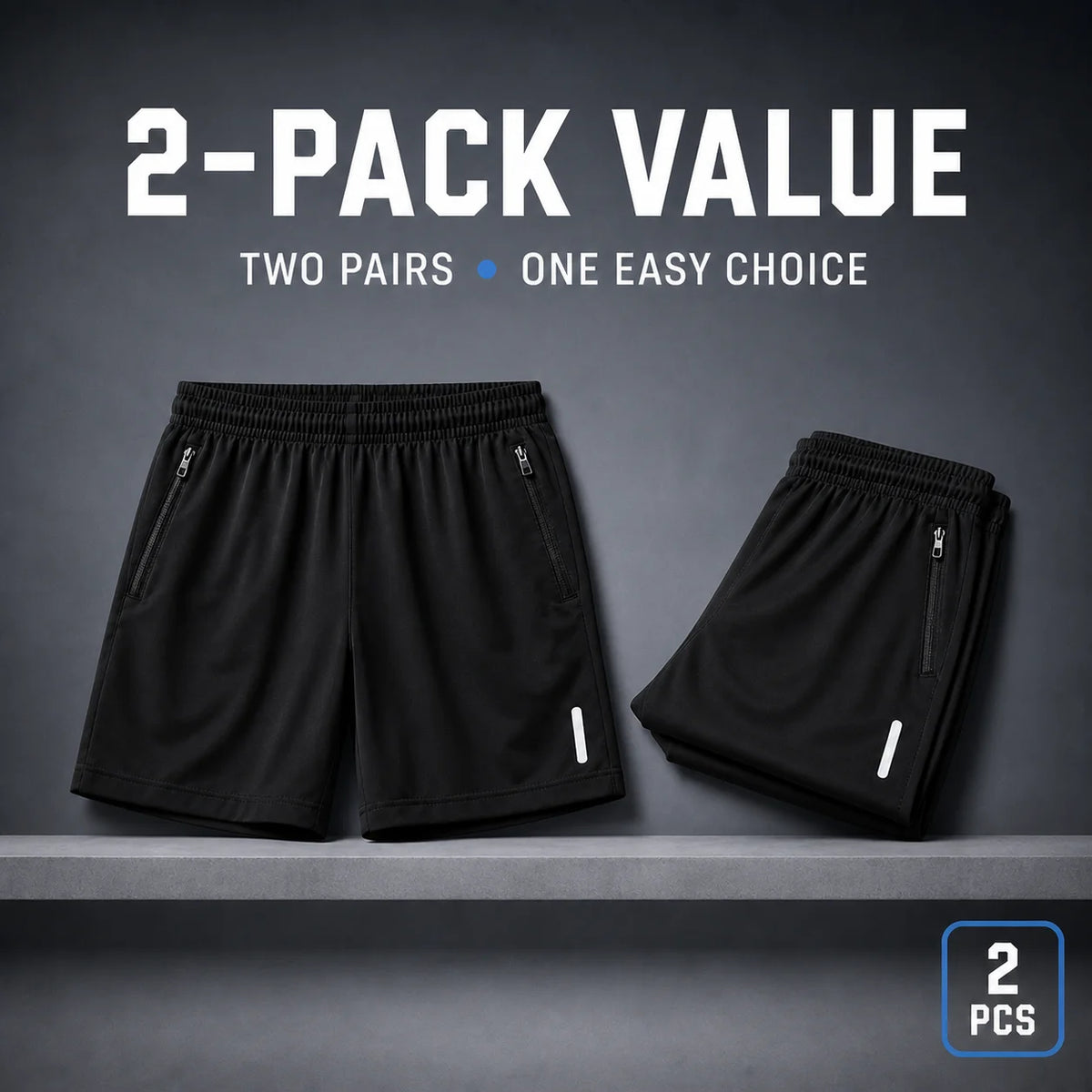 Quick Dry Running Shorts With Zipper Pockets For Men