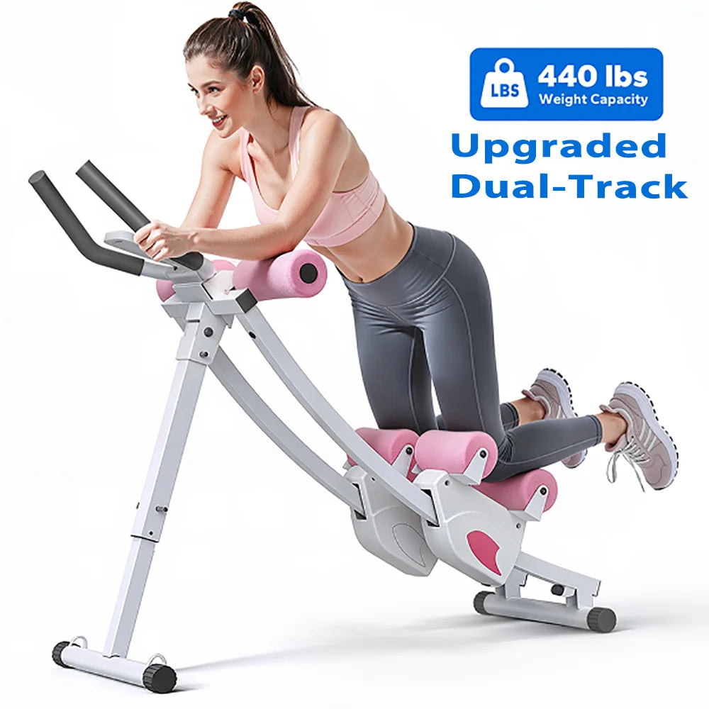 MERACH Dual Split Track Ab Machine Foldable Core Trainer