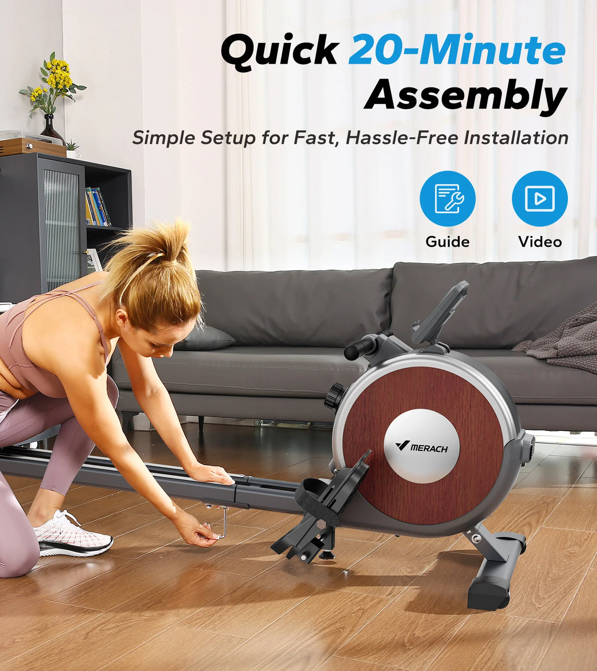 MERACH Magnetic Rowing Machine With Quiet Resistance