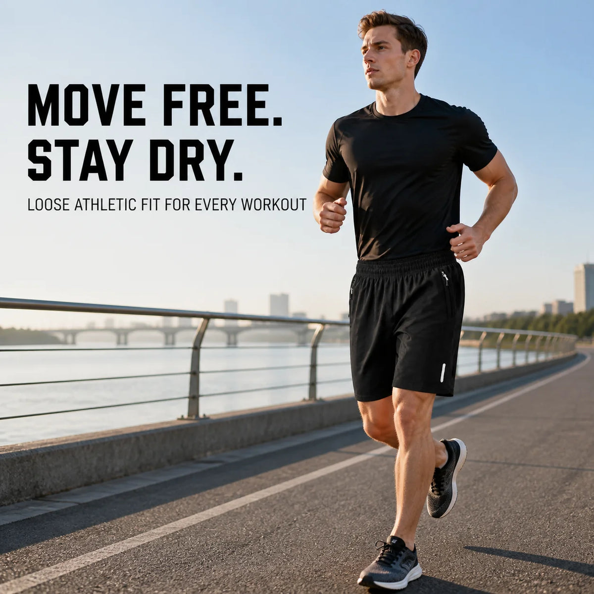 Quick Dry Running Shorts With Zipper Pockets For Men