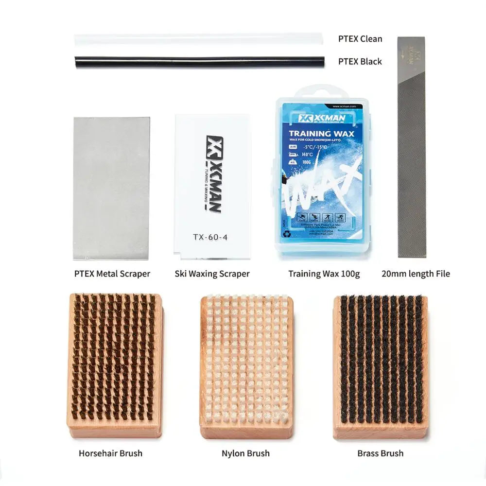 XCMAN Ski Snowboard Waxing And Tuning Brush Kit