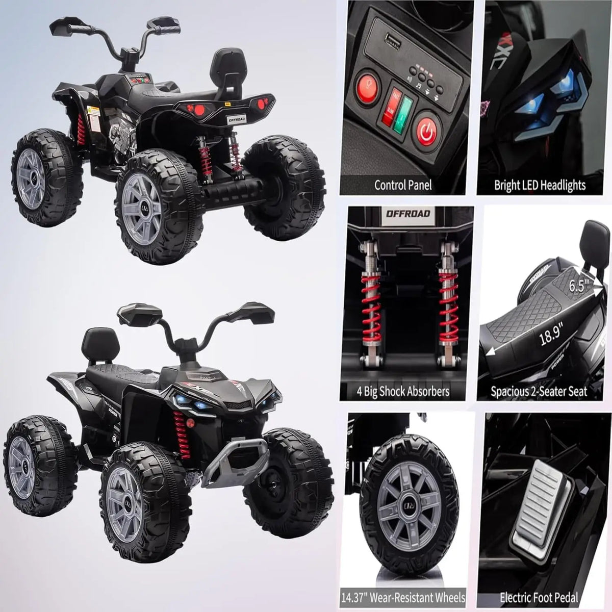 Kids Electric ATV Ride On Toy With LED Lights Music