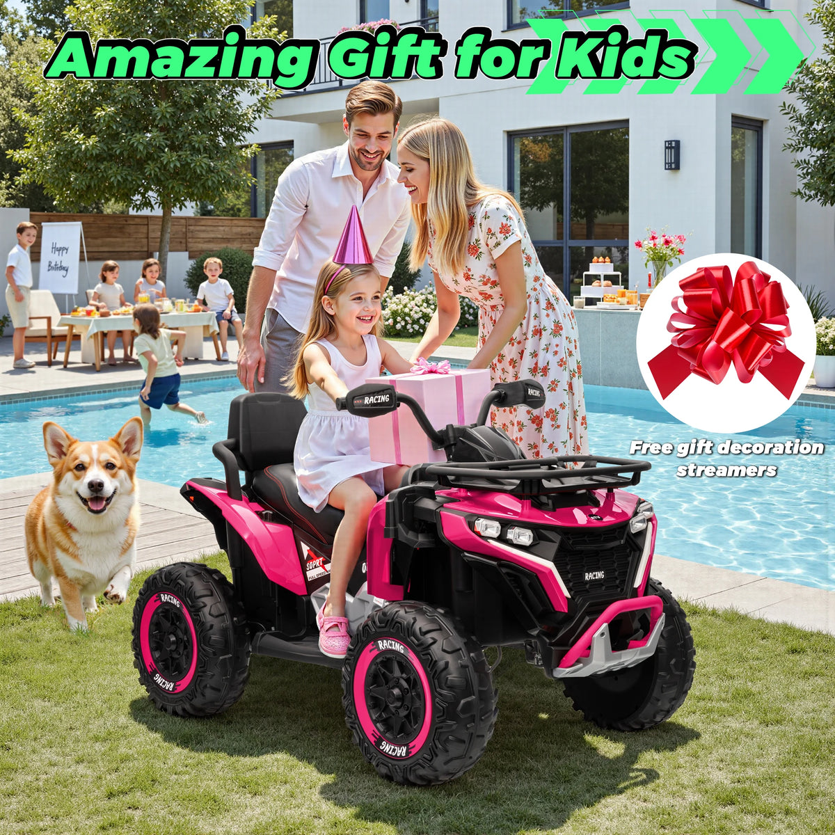 JOYRACER Electric Kids Ride On ATV With Remote Control