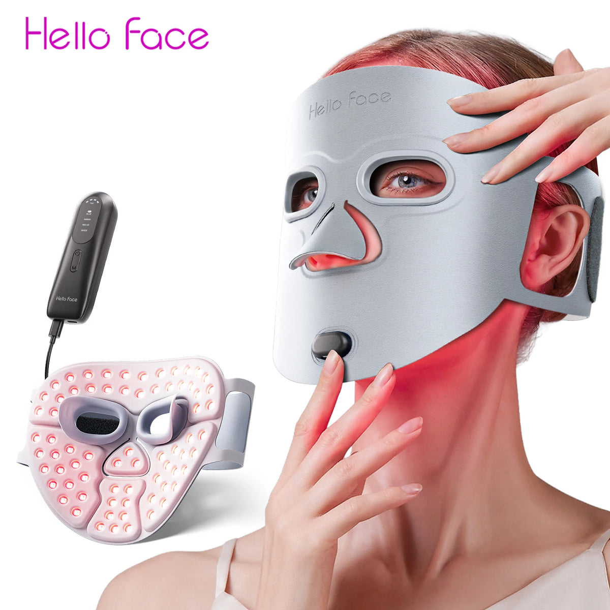 Hello Face LED Light Therapy Mask for Acne and Wrinkles