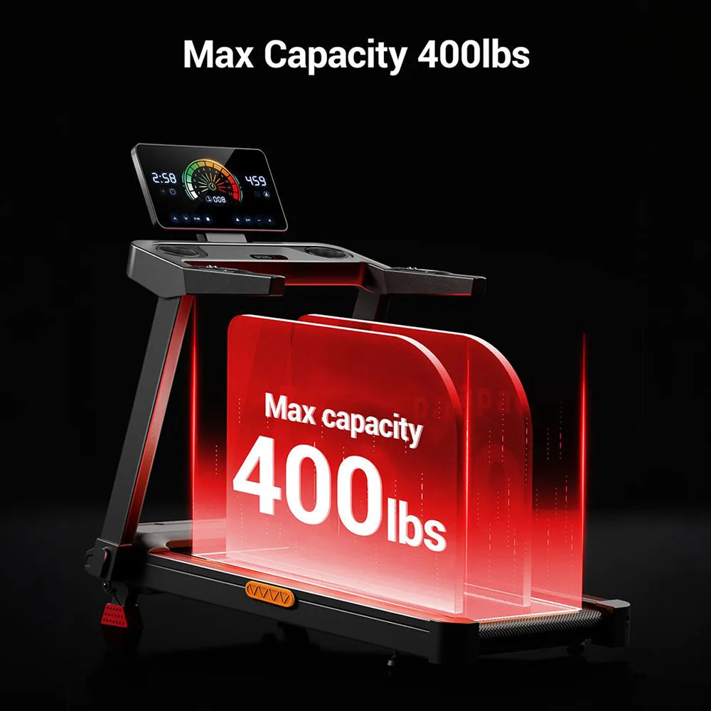 UMAY Foldable Treadmill With Manual Incline And Touchscreen