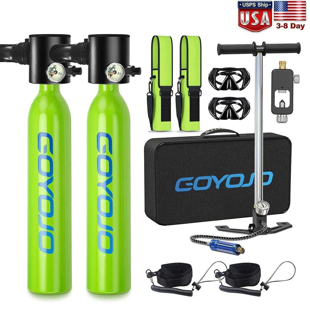 GOYOJO Portable Scuba Tank Kit With Pump For Diving