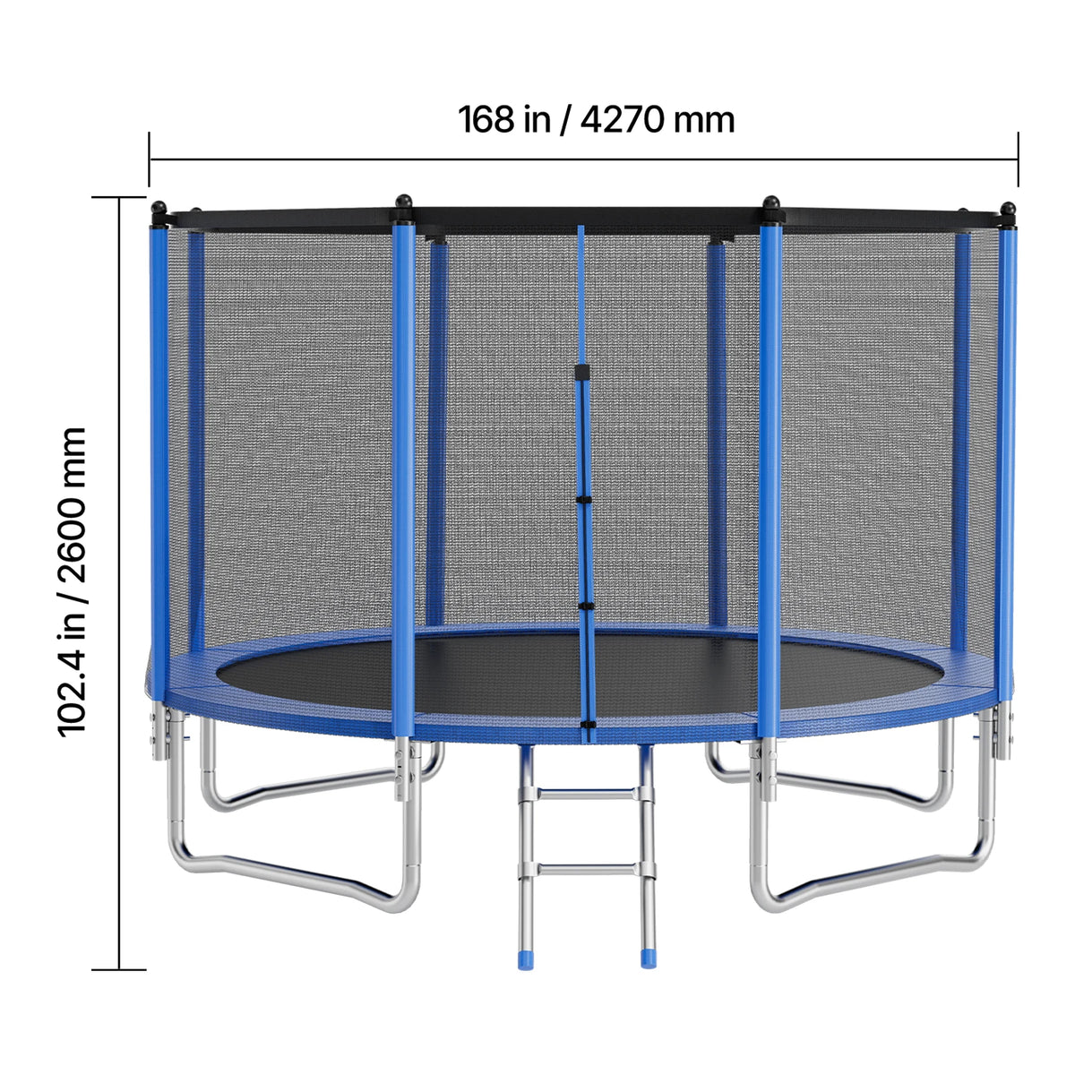SucceBuy Outdoor Trampoline 8/10/12/14/15/16FT Round Trampoline with Enclosure Net Anti-Rust Backyard Trampolines for Kid Adult