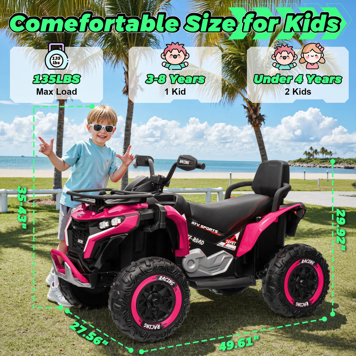 JOYRACER Electric Kids Ride On ATV With Remote Control