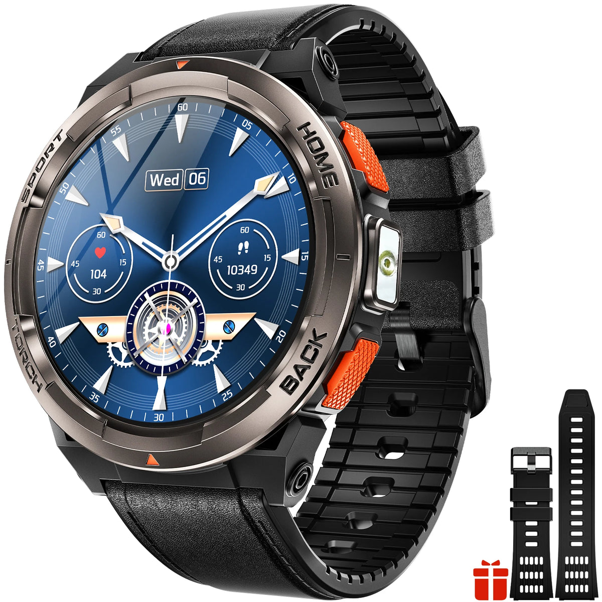 EIGIIS Waterproof Smart Watch With Compass Barometer And LED Flashlight