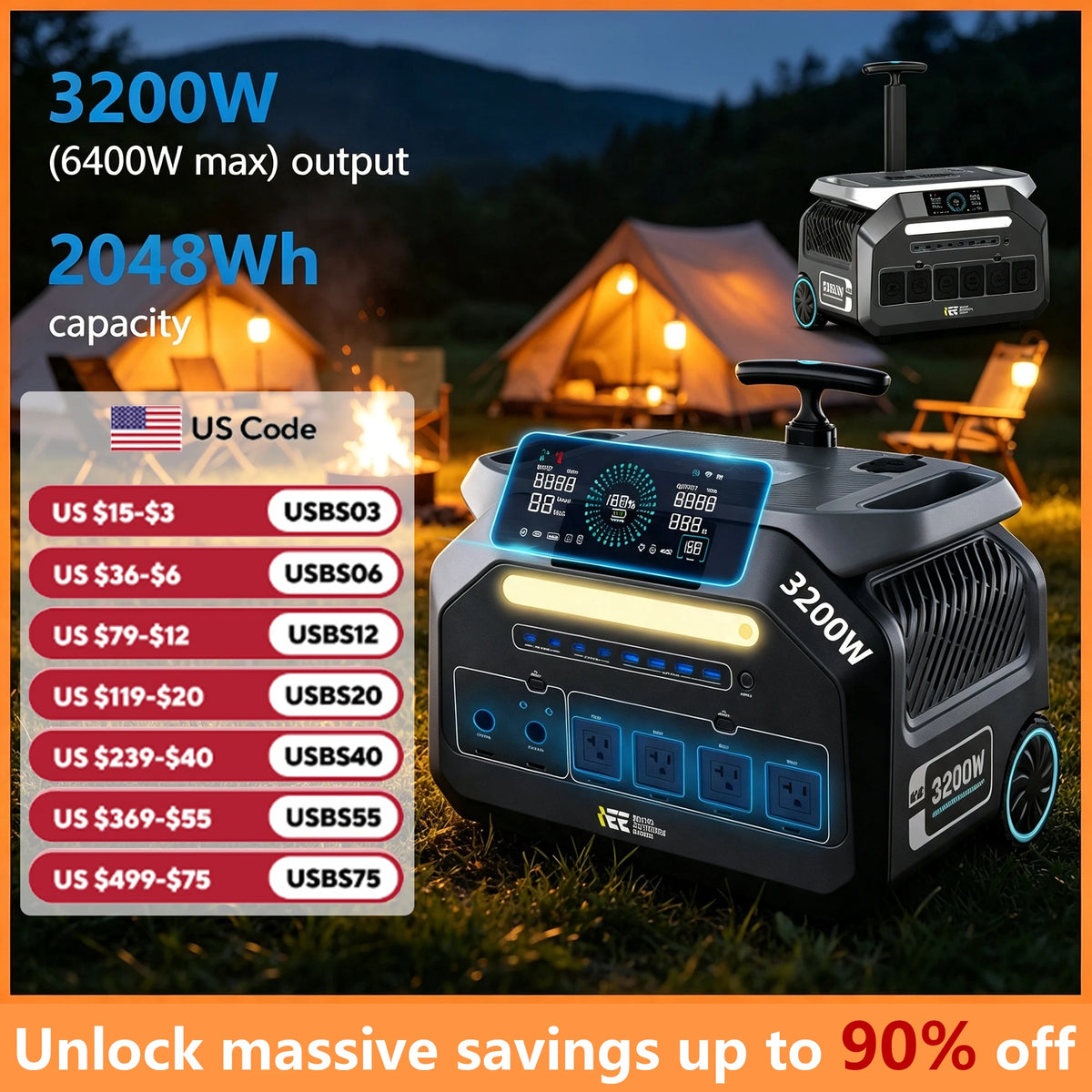 IEE Portable Power Station for Home Backup and Outdoor Use