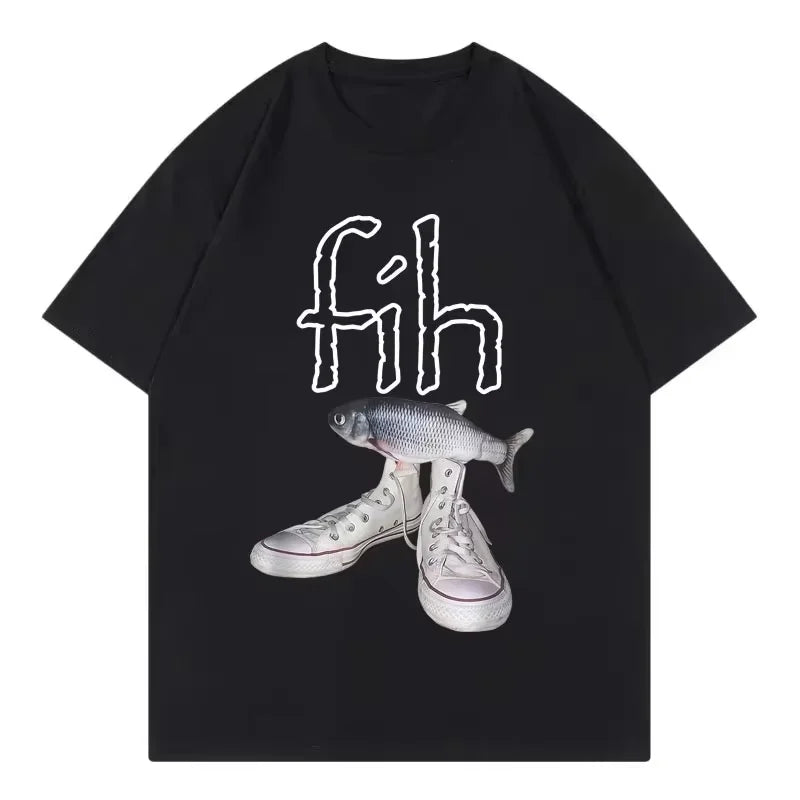 Mens Cross Inscription Print Casual Crew Neck T Shirt