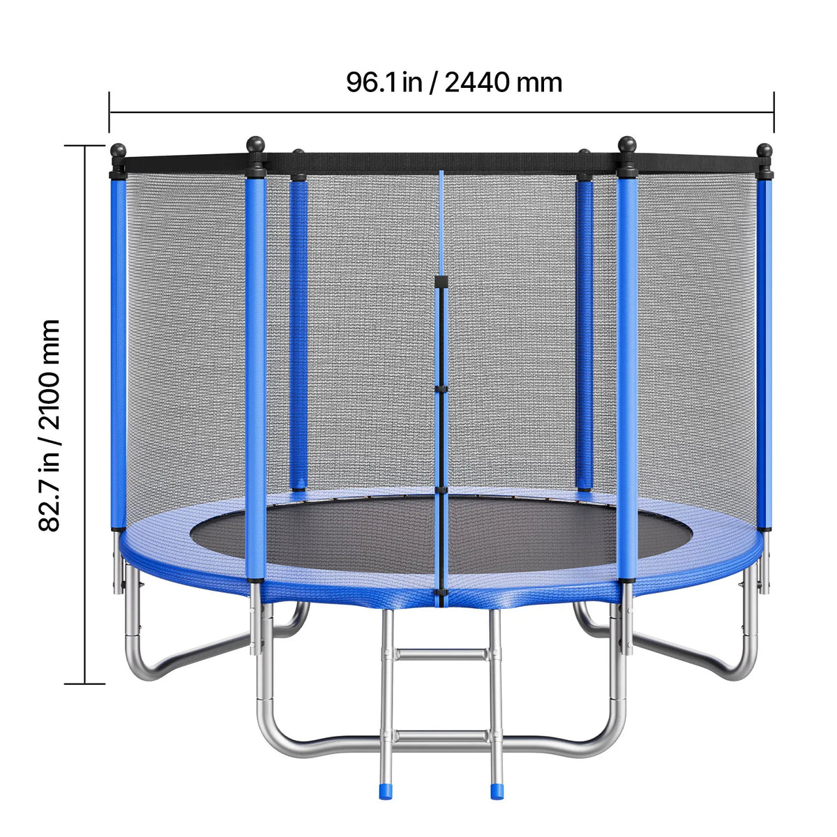 SucceBuy Outdoor Trampoline 8/10/12/14/15/16FT Round Trampoline with Enclosure Net Anti-Rust Backyard Trampolines for Kid Adult