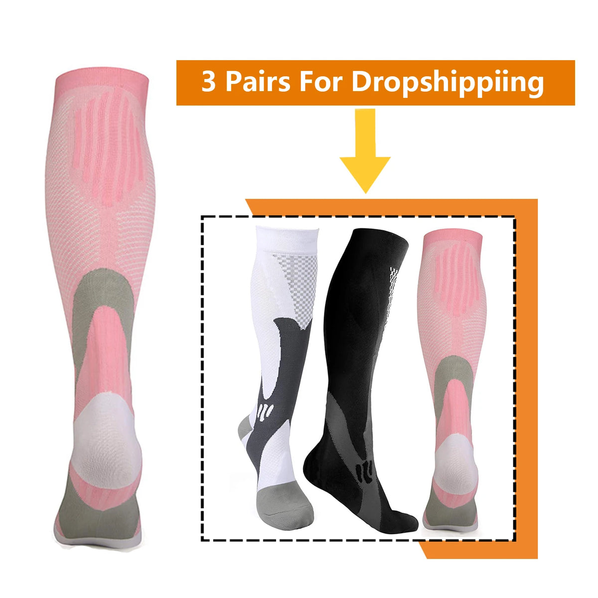 BROTHOCK Athletic Compression Socks for Nursing and Sports