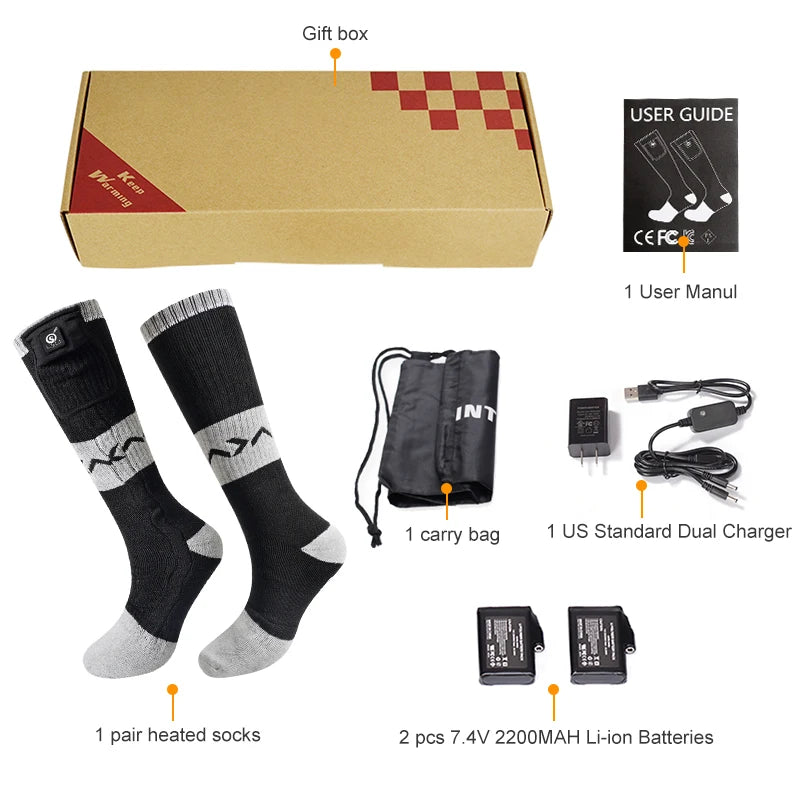 Savior Rechargeable Heated Socks for Skiing and Cycling