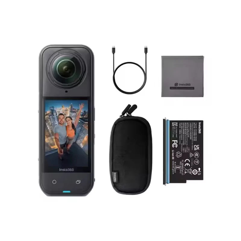 Insta360 X5 Standard Bundle 1/1.28" Sensors Action Camera 8K30fps 360° Video with Dual Replaceable Lenses FlowState Stabilization