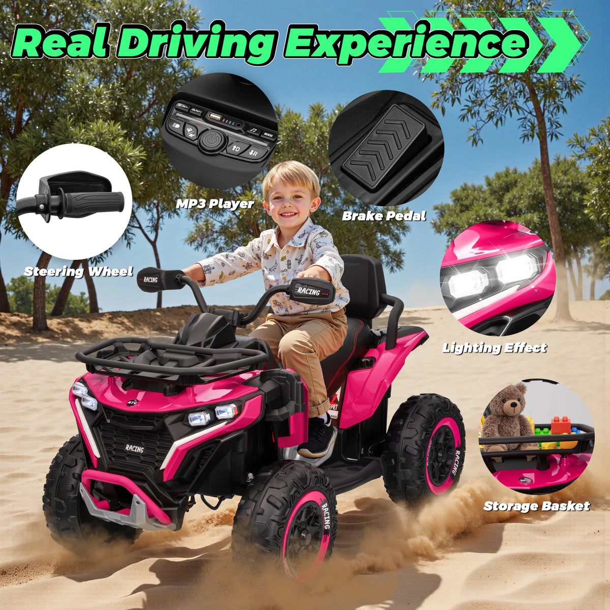 JOYRACER Electric Kids Ride On ATV With Remote Control