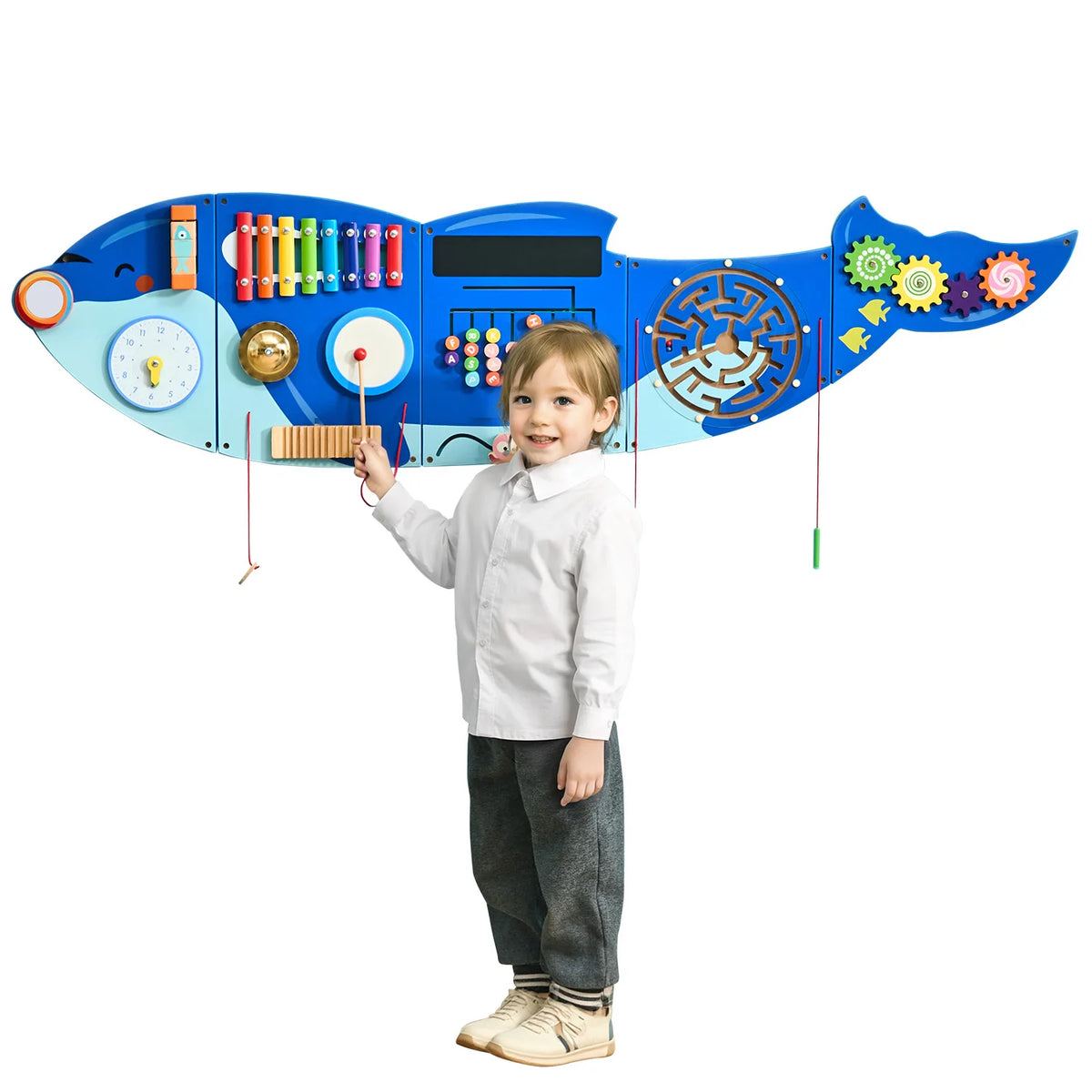 SucceBuy Orca Montessori Sensory Activity Wall Board for Kids