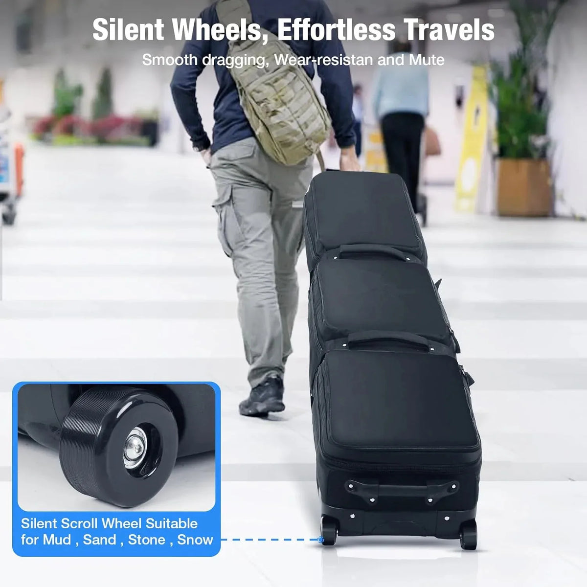 DASHINGNOAH Padded Waterproof Wheeled Snowboard Travel Bag