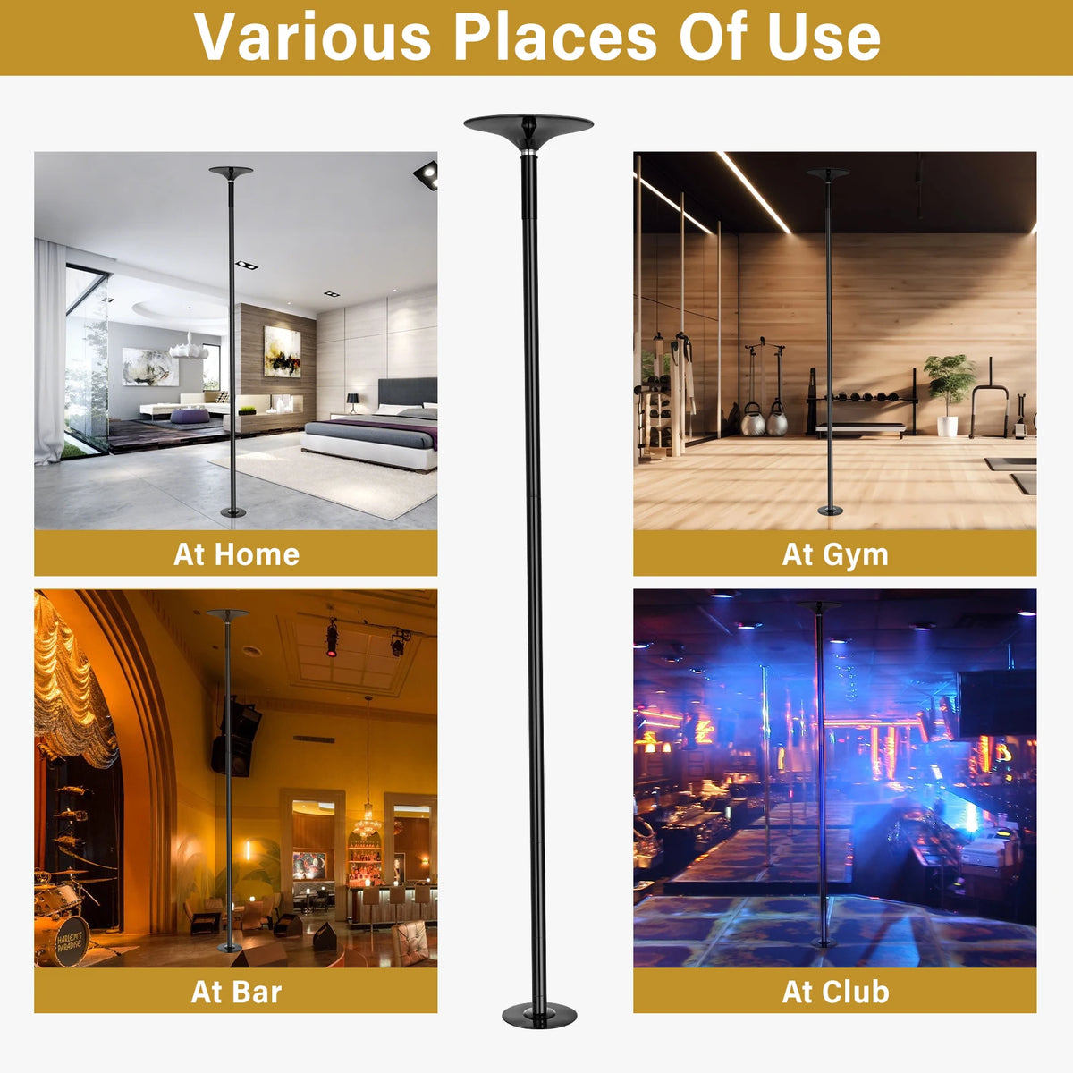 Portable Adjustable Static Dance Pole for Home Training