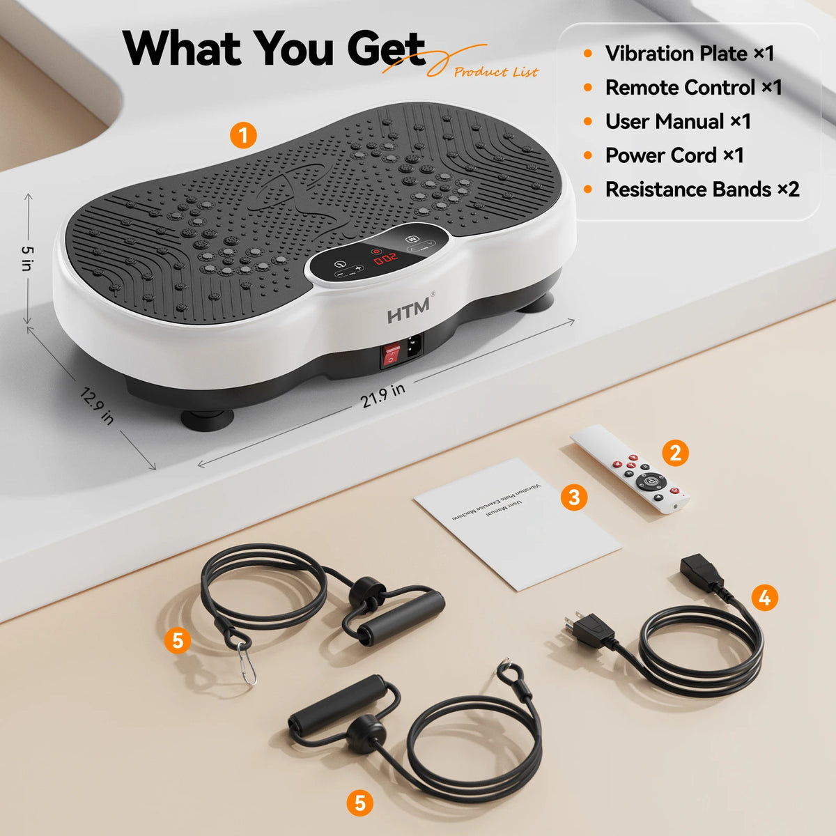 HTM Whole Body Vibration Plate Fitness Exercise Machine