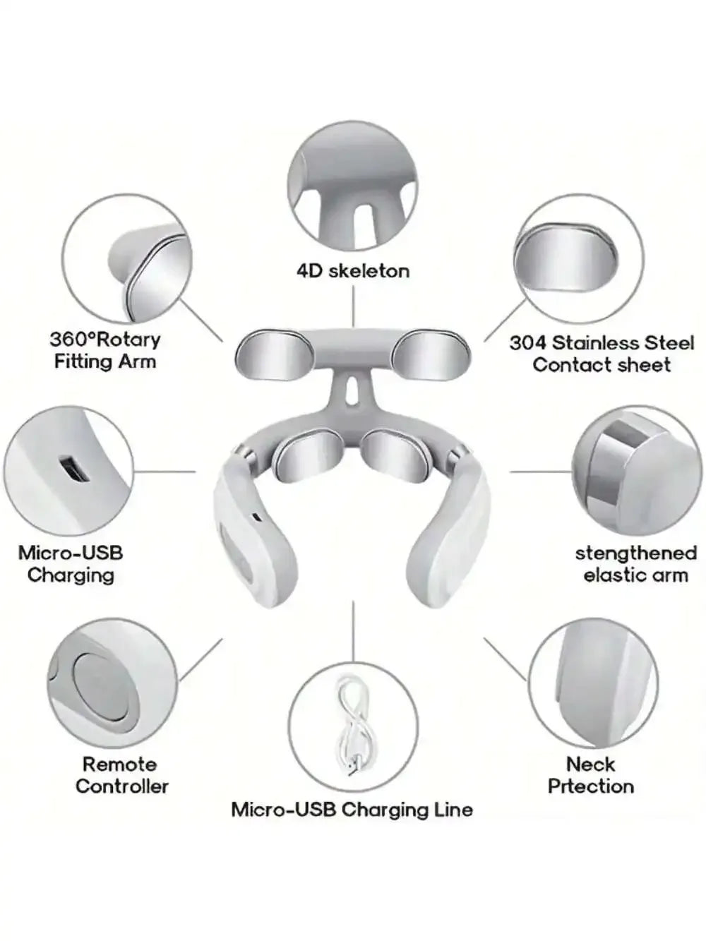 Portable Rechargeable Electric Neck And Shoulder Massager