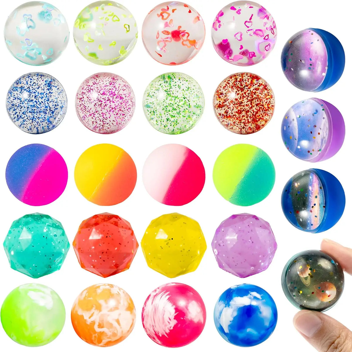 Joyfy Assorted Bouncy Balls for Kids Party Favors