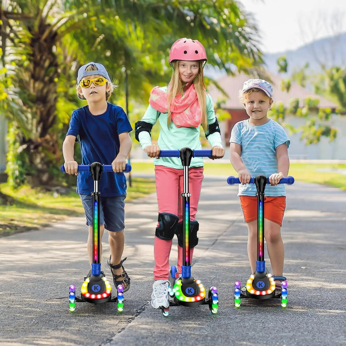 Kids Three Wheel Foldable Scooter With LED Wheels