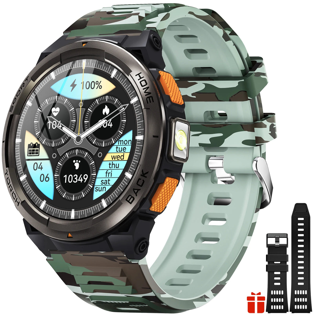 EIGIIS Waterproof Smart Watch With Compass Barometer And LED Flashlight