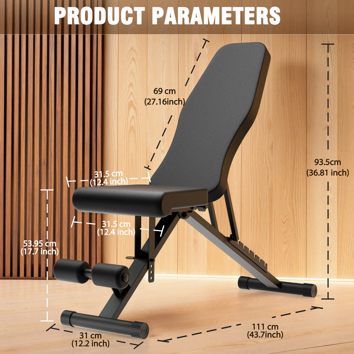 Multifunctional Adjustable Foldable Weight Bench for Full Body Strength Training
