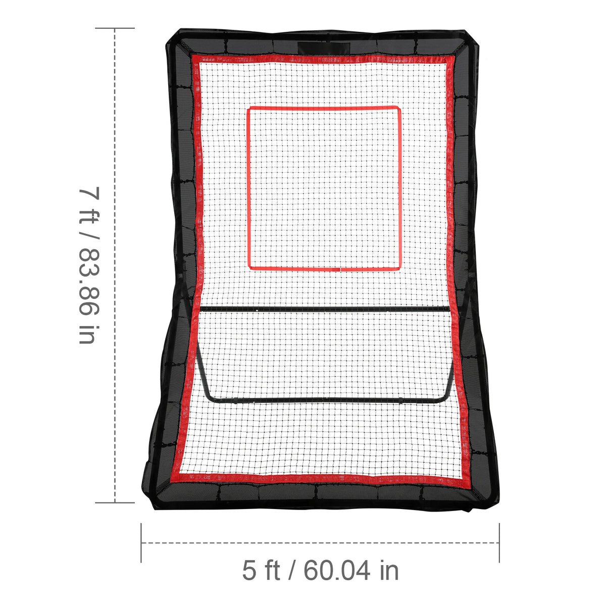 SucceBuy 4/5x7ft Lacrosse Rebounder For Backyard Pitchback Throwback Baseball Softball Adjustable Angle Shooting Practice