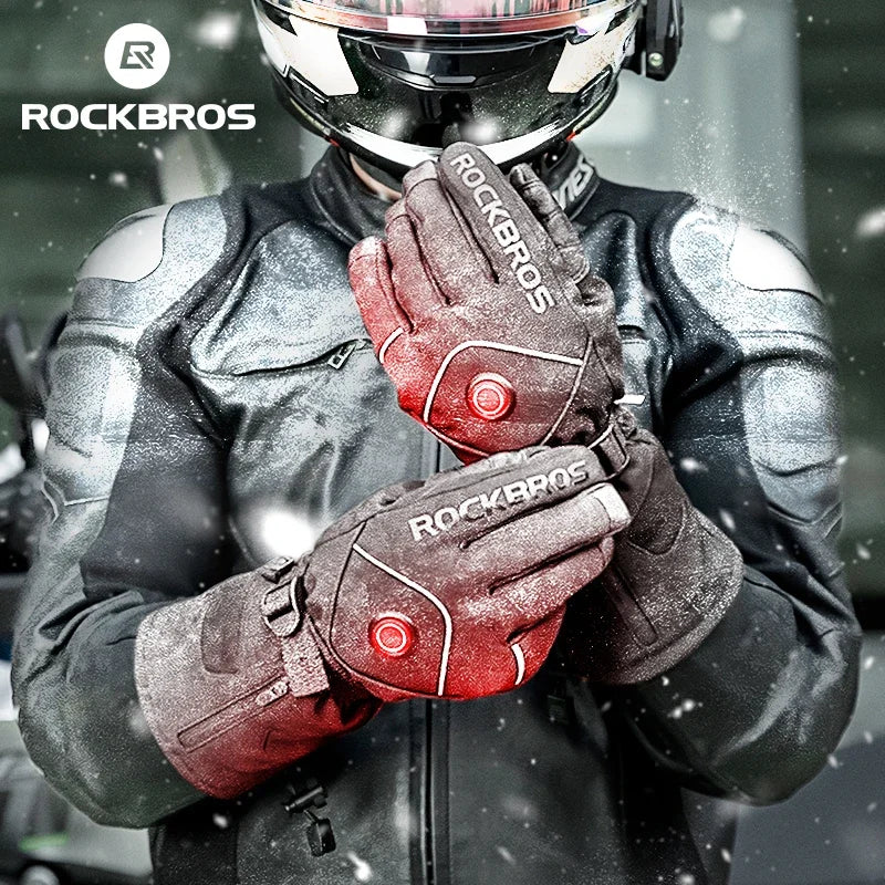 ROCKBROS Rechargeable Heated Waterproof Touchscreen Gloves