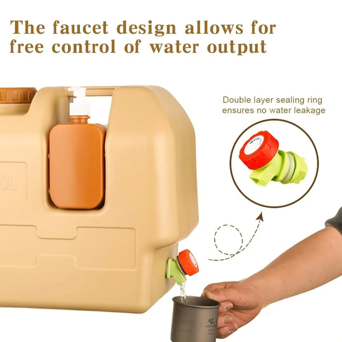 Portable Emergency Water Storage Container With Spigot For Camping