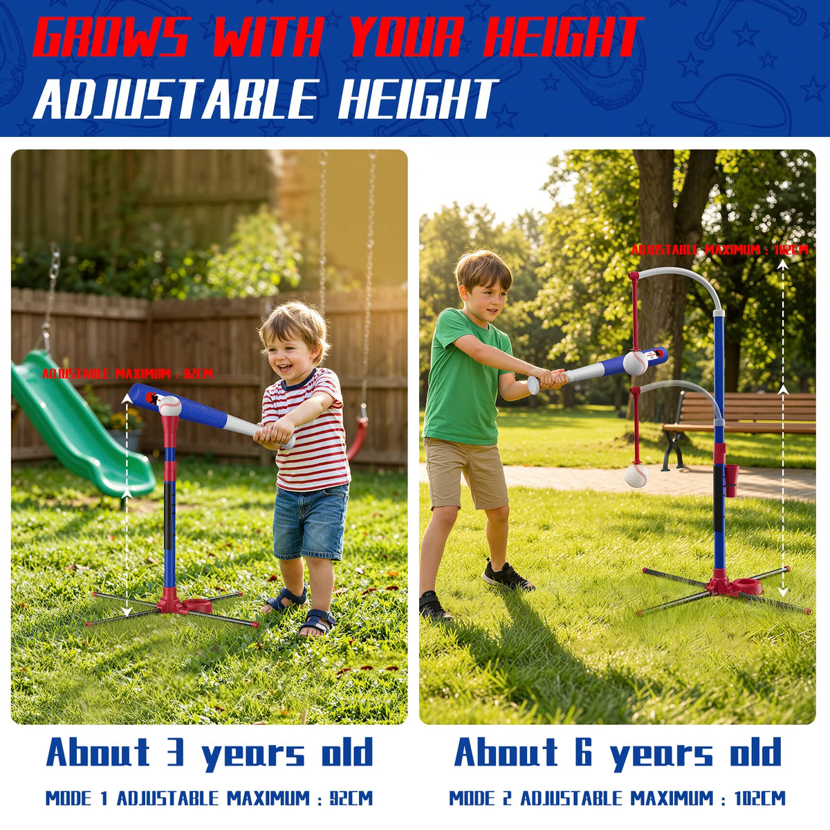 QDRAGON Kids 3-In-1 Baseball Set With Pitching Machine