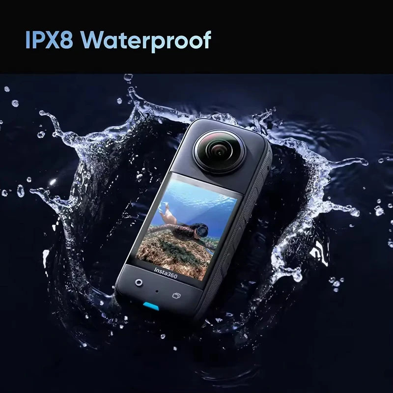 Insta360 X5 Standard Bundle 1/1.28" Sensors Action Camera 8K30fps 360° Video with Dual Replaceable Lenses FlowState Stabilization