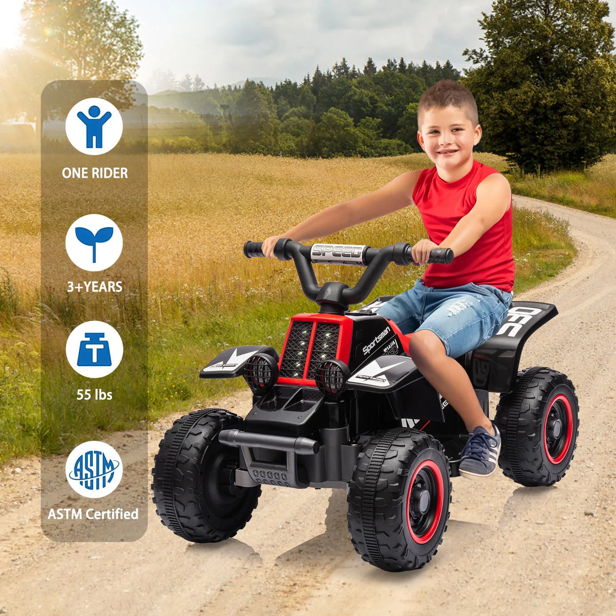 HiMISS Kids Electric Ride On ATV With LED Lights