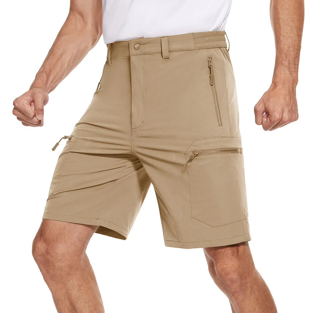 Men's Quick Dry Hiking Golf Cargo Shorts With Zip Pockets