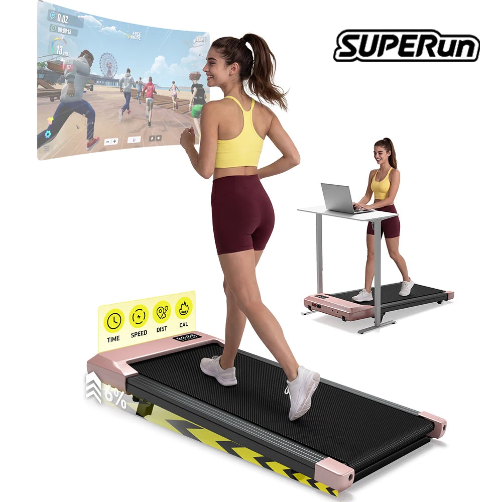Superun Portable Under Desk Walking Pad Treadmill