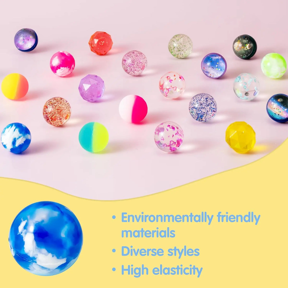 Joyfy Assorted Bouncy Balls for Kids Party Favors