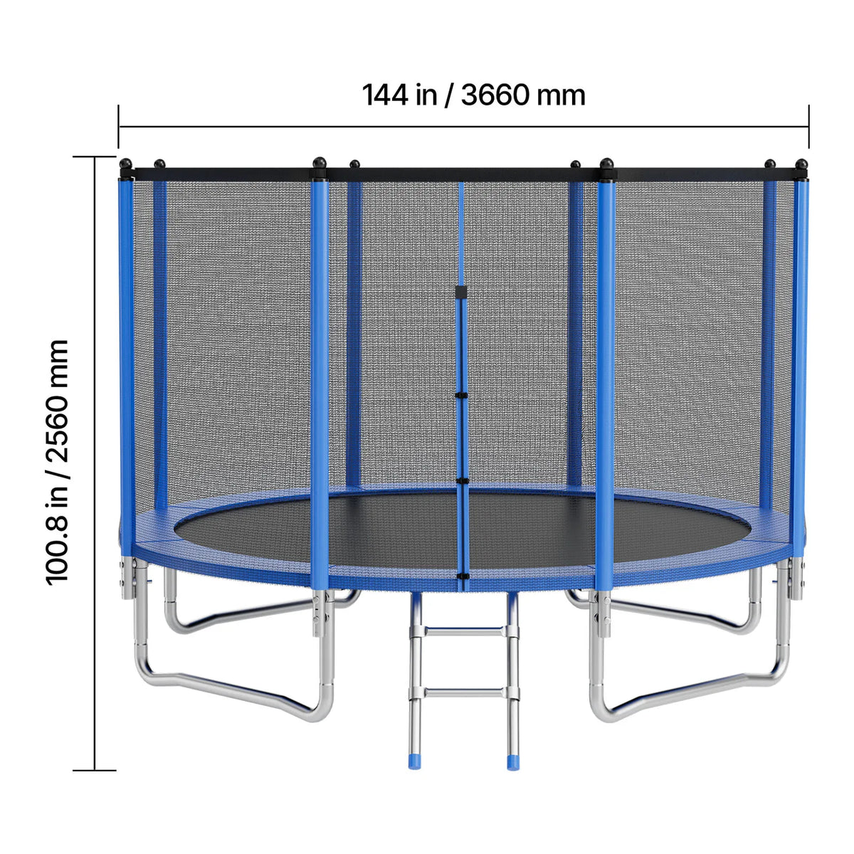 SucceBuy Outdoor Trampoline 8/10/12/14/15/16FT Round Trampoline with Enclosure Net Anti-Rust Backyard Trampolines for Kid Adult
