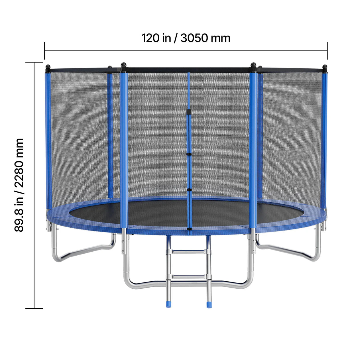 SucceBuy Outdoor Trampoline 8/10/12/14/15/16FT Round Trampoline with Enclosure Net Anti-Rust Backyard Trampolines for Kid Adult