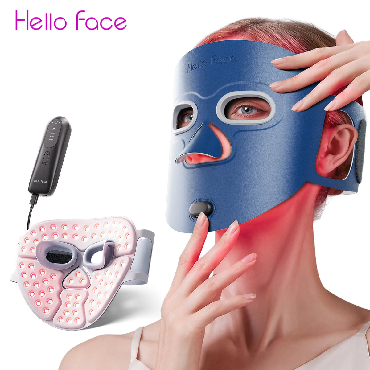 Hello Face LED Light Therapy Mask for Acne and Wrinkles