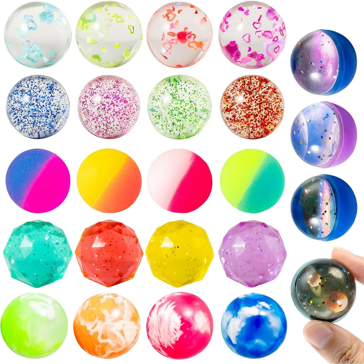 Joyfy Assorted Bouncy Balls for Kids Party Favors