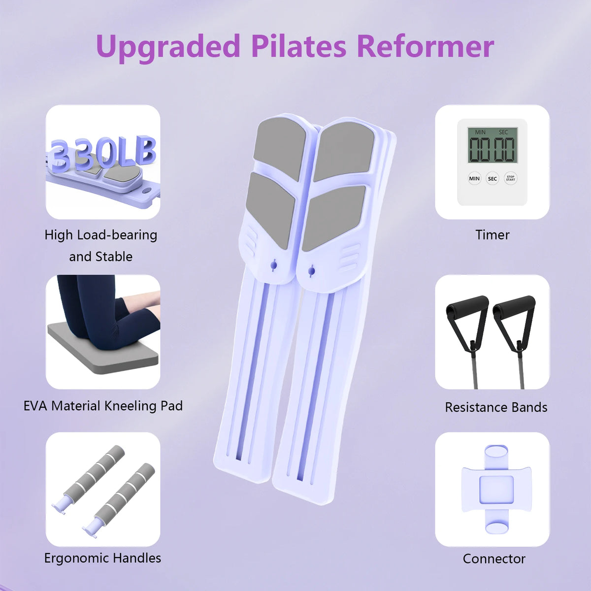 WSUEL Multifunctional Pilates Reformer Board for Home Workouts