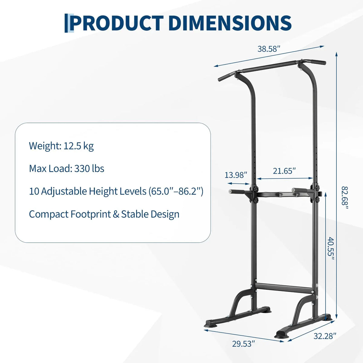 HiMISS Adjustable Power Tower Pull Up and Dip Station