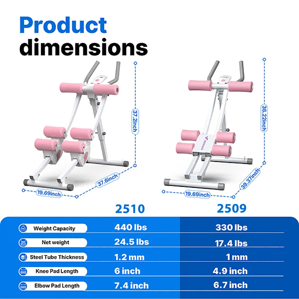 MERACH Dual Split Track Ab Machine Foldable Core Trainer