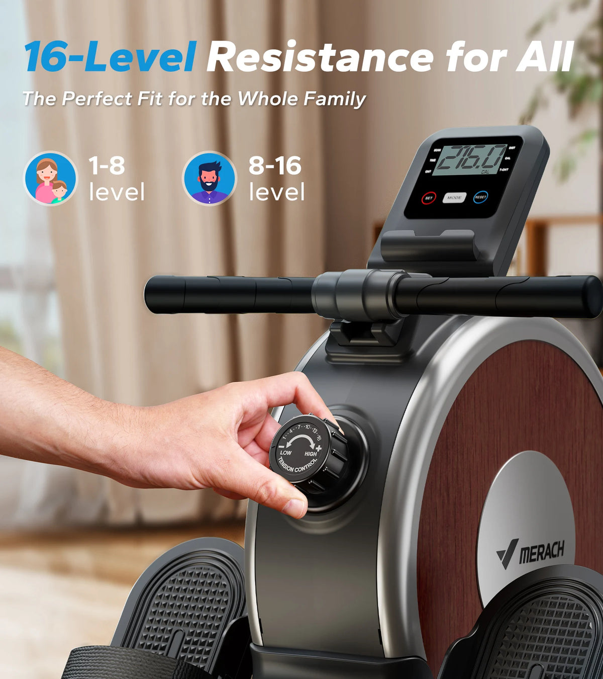 MERACH Magnetic Rowing Machine With Quiet Resistance