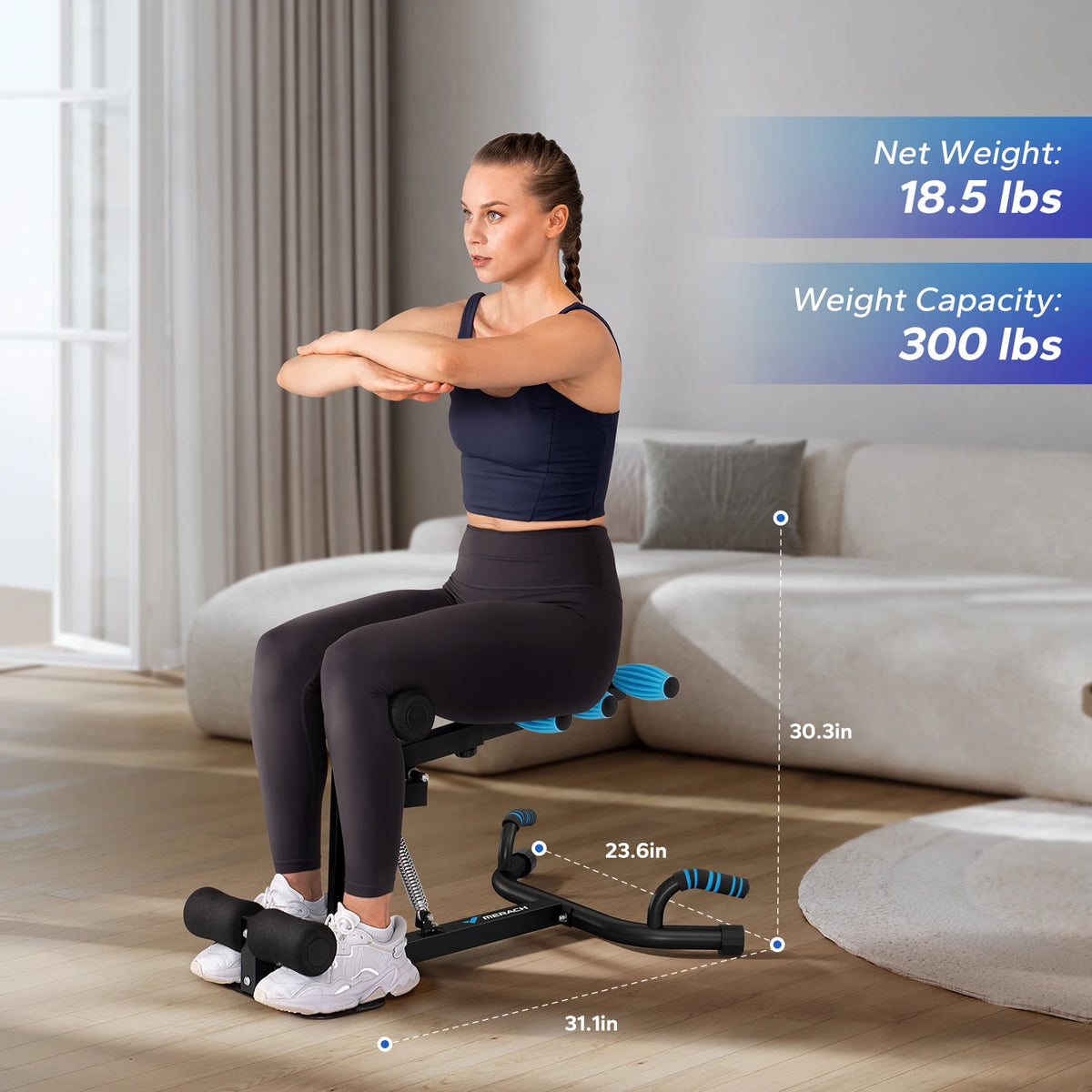MERACH Adjustable Squat Trainer for Core and Leg Workouts