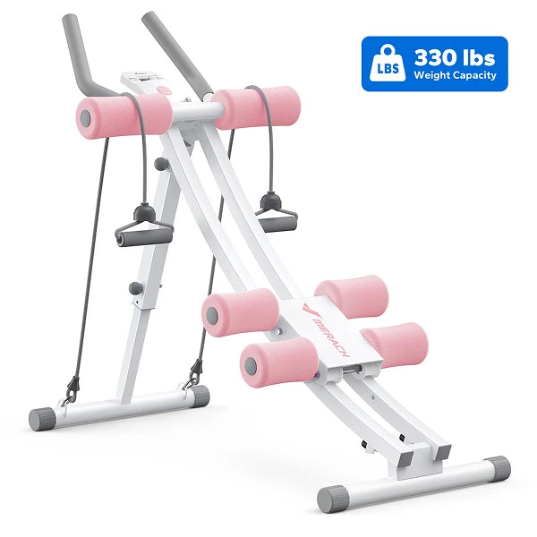MERACH Dual Split Track Ab Machine Foldable Core Trainer